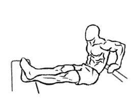 dip-position with leg raise