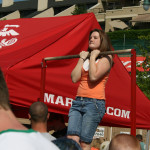 A girl doing chin-ups as part of weight training