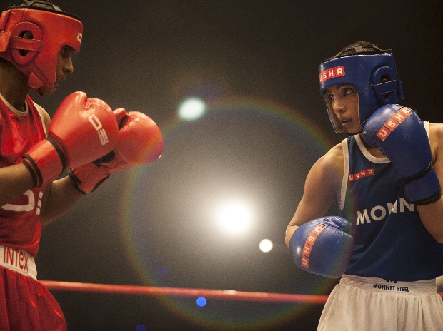 Priyanka in a boxing scene in the biopic Mary Kom
