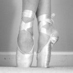A ballerina's feet shown doing the ballet