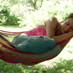 Sleeping in a hammock